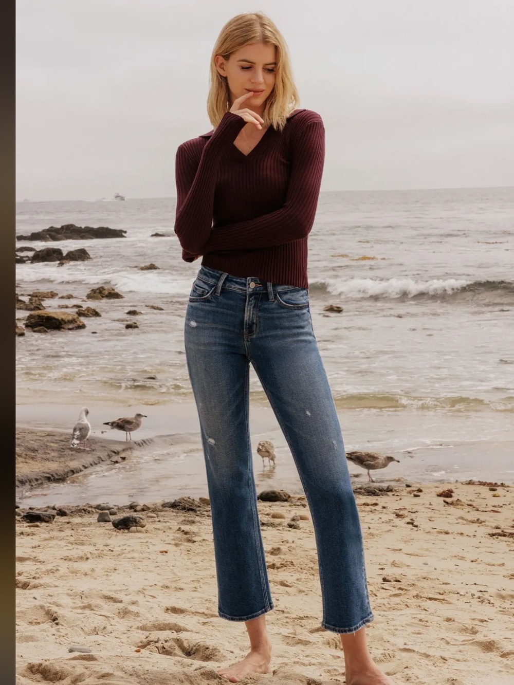 NWT VERVET BY‎ FLYING MONKEY Dark Wash Cropped Straight-Leg Jeans